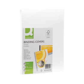 Q Connect A4 Comb Binder Cover 250gsm White 100 Pack 152545 F