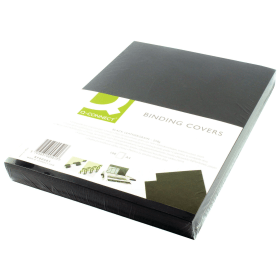 Q Connect A4 Leathergrain Comb Binder Cover 250gsm Black 100 Pack 140779 F