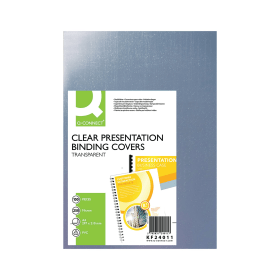 Q Connect A4 PVC Binding Covers 250gsm Clear 100 Pack 114727 F