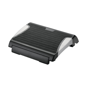 Q Connect Anti Slip Footrest Adjustable Black Silver 122239 F