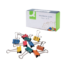 Q Connect Assorted Foldback Clip 19mm 10 Pack KF03651 156061 F