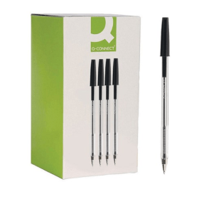 Q Connect Ballpoint Pen 0.7mm Line Black 20 Pack 122091 F