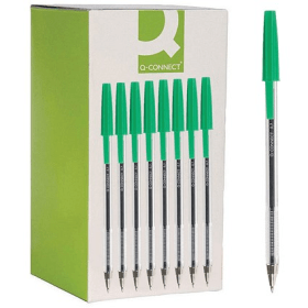 Q Connect Ballpoint Pen 0.7mm Line Green 50 Pack 101560 F