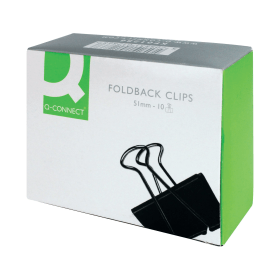 Q Connect Black Foldback Clip 51mm 10 Pack KF01286 116790 F