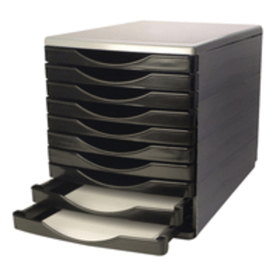 Q Connect Black and Grey 10 Drawer Tower 104365 F