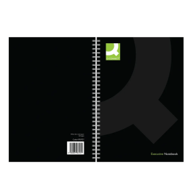 Q Connect Book Wirebound Ruled 160 Pages A4 Black 3 Pack 370788 F
