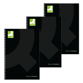 Q Connect Book Wirebound Ruled 192 Pages A5 Black 3 Pack 370791 F