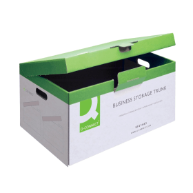 Q Connect Business Storage Trunk Box Green and White 10 Pack 116373 F