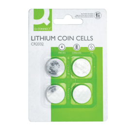 Q Connect CR2032 Lithium Coin Cell Batteries 4 Pack