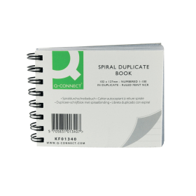 Q Connect Carbonless Feint Ruled Wirebound Duplicate Book 100 Sets 102mm x 127mm 134496 F