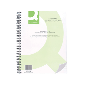 Q Connect Carbonless Feint Ruled Wirebound Duplicate Book 100 Sets A4 145891 F
