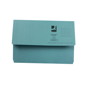 Q Connect Document Wallet Foolscap Blue 50 Pack 108378 F