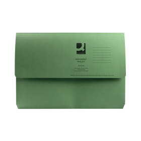 Q Connect Document Wallet Foolscap Green 50 Pack 112473 F