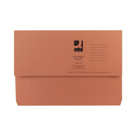 Q Connect Document Wallet Foolscap Orange 50 Pack 141890 F