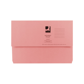 Q Connect Document Wallet Foolscap Pink 50 Pack 144259 F
