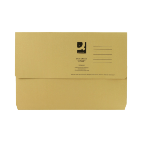 Q Connect Document Wallet Foolscap Yellow 50 Pack 130339 F