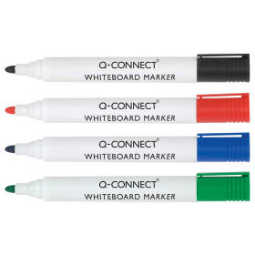 Q Connect Drywipe Marker Pens Bullet Tip 2 3mm Line Assorted 4 Pack 134917 F