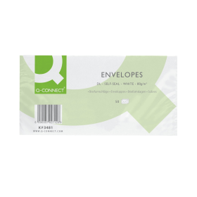 Q Connect Envelopes Plain Wallet Self Seal 80gsm DL White 1000 Pack KF02712 131505 F