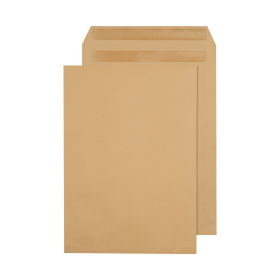 Q Connect Envelopes Pocket Self Seal 90gsm C4 Manilla 250 Pack 126348 F