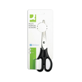 Q Connect Ergonomic Scissors 170mm Stainless Steel Blades Black Handle 115495 F