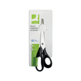 Q Connect Ergonomic Scissors 210mm Stainless Steel Blades Black Handle 132105 F