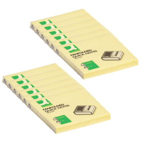 Q Connect Fanfold Notes 100 Sheets 75mm x 75mm Yellow 12 Pack 106275 F