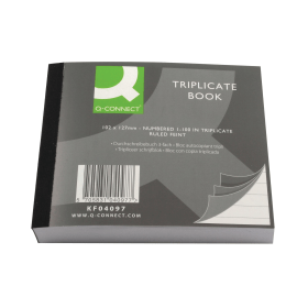 Q Connect Feint Ruled Triplicate Book 102mm x 127mm 117100 F