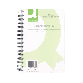Q Connect Feint Ruled Wirebound Triplicate Book 210mm x 127mm 113941 F