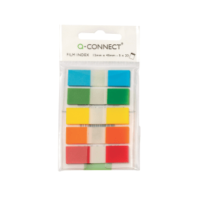 Q Connect Film Index Page Markers 12x45mm Assorted 100 Pack KF14966 289009 F