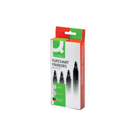Q Connect Flipchart Markers Pen Bullet Tip Assorted 4 Pack KF01551 131886 F