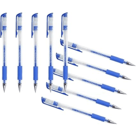 Q Connect Gel Rollerball Pen 0.5mm Line Blue 10 Pack 102205 F