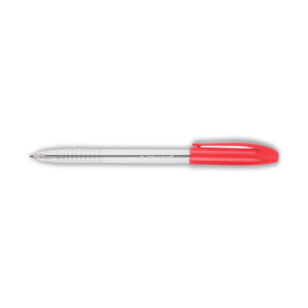 Q Connect Grip Stick Ballpoint Pen Medium 0.5mm Line Red 20 Pack 130001 F