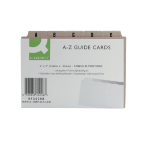 Q Connect Guide Card 152x102mm A Z Buff 25 Pack KF35208 122555 F
