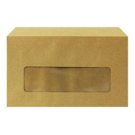 Q Connect Gummed 89mm x 152mm Windowed Pocket Envelope 70gsm Manilla 1000 Pack 194007 F