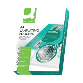 Q Connect Heavy Duty Laminating Pouches A4 500 Micron Gloss 100 Pack 761648 F