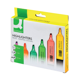 Q Connect Highlighter Assorted 6 Pack 761661 F