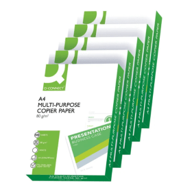 Q Connect KF01087 A4 White Copy Paper 80gsm 2500 Sheets