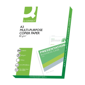Q Connect KF01089B A3 White Copy Paper 80gsm 2500 Sheets