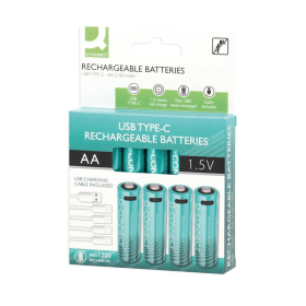 Q Connect KF14129 Rechargeable AA Batteries 4 Pack