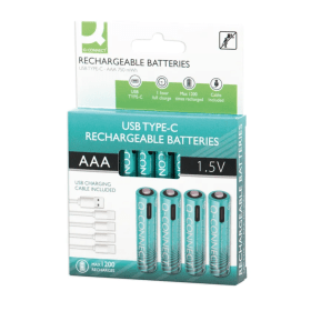 Q Connect KF14130 Rechargeable AAA Batteries 4 Pack KF14130 F