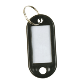 Q Connect Key Fobs 2 Holes Black 100 Pack KF02696 F