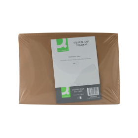 Q Connect Kraft Square Cut Folder 170gsm Foolscap Buff 100 Pack 132315 F