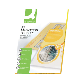 Q Connect Laminating Pouch A3 160 Micron Gloss 100 Pack KF04122 115188 F