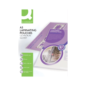 Q Connect Laminating Pouch A3 250 Micron Gloss 25 Pack 100401 F
