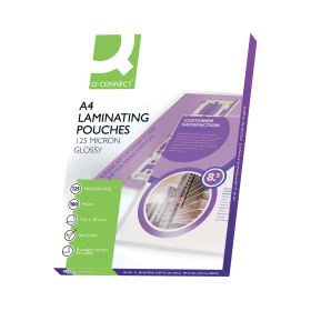 Q Connect Laminating Pouch A4 250 Micron Gloss 100 Pack KF04116 129934 F