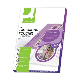 Q Connect Laminating Pouch A4 250 Micron Matt 100 Pack 153621 F