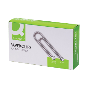 Q Connect Lipped Paperclips 32mm 10x100 Pack KF01316Q 124169 F