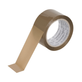 Q Connect Low Noise Packaging Tape 50mm x 66m Brown 6 Pack 122203 F