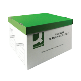 Q Connect Mega Storage Box Green and White 10 Pack 139243 F