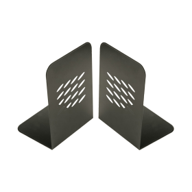 Q Connect Metal Medium Bookends 134mm x 190mm Black 2 Pack 132484 F